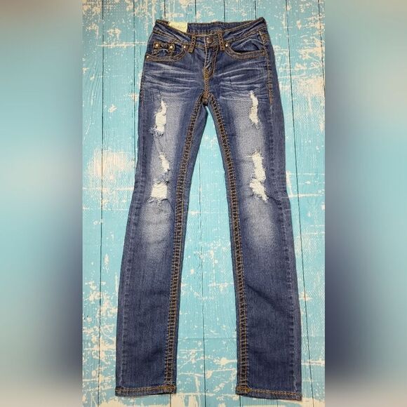 Thick Stitching - Machine Nouvelle Mode Distressed / distressed Jeans - Picture 13 of 16